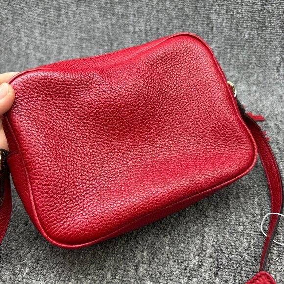 GUCCI Soho red Leather Shoulder Bag 585-083125 - Picture 5 of 14
